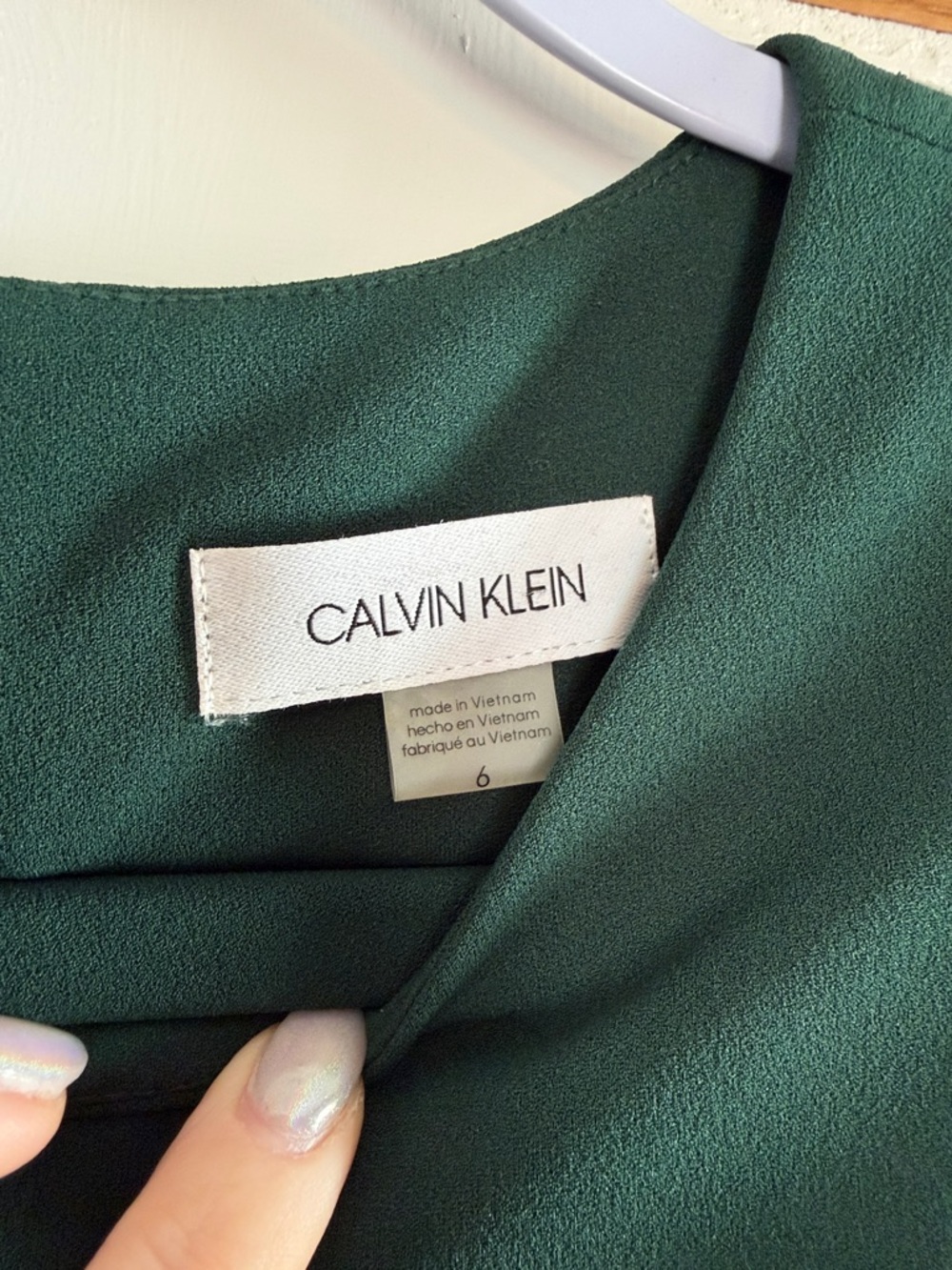 Calvin Klein Emerald Green Short-Sleeve Sheath Dress - Picture 2 of 5